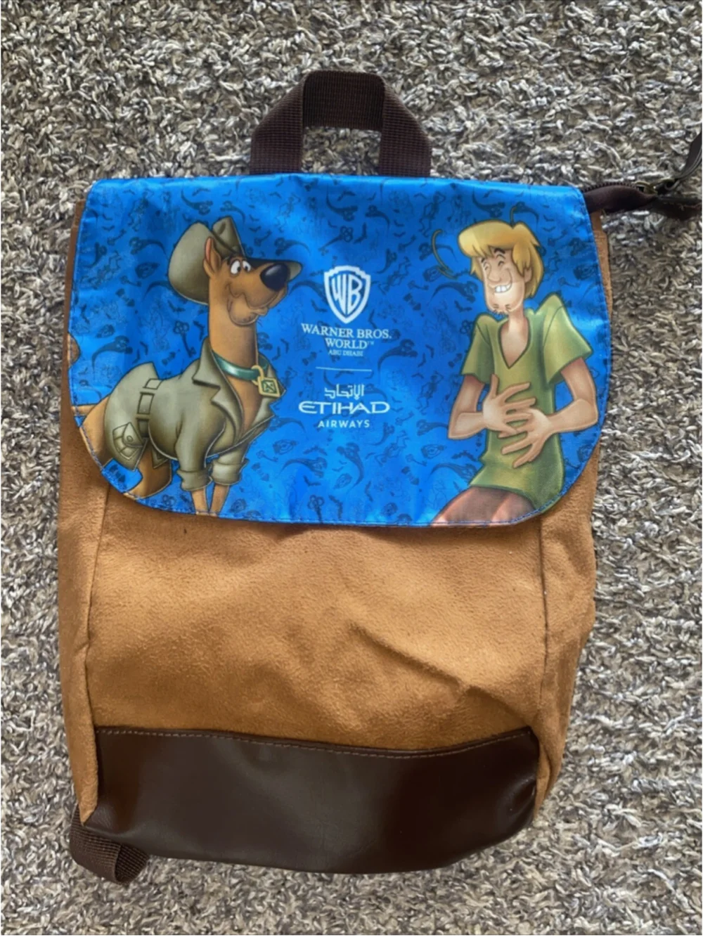 VINTAGE AUTHENTIC SCOOBY DOO ETIHAD AIRWAYS WARNER BROS WORLD ABU DHABI BACKPACK